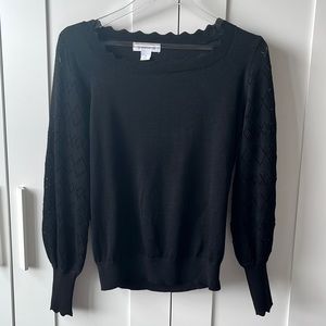 Liz Claiborne Womens Scallop Neck Long Sleeved Pullover Sweater